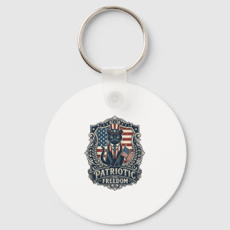 Patriotisches schwarzes Katze Vektorgrafik T-Shirt Schlüsselanhänger