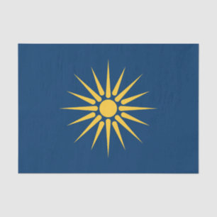 Patriotisches Seidenpapier mit Flagge von Makedoni