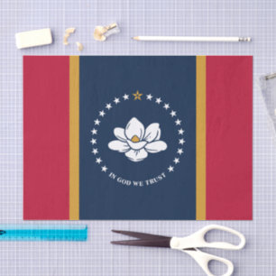 Patriotisches Seidenpapier mit Flagge von Mississi