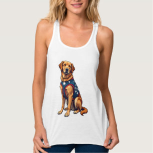 Patriotisches Servicehund Golden Retriever Shirt