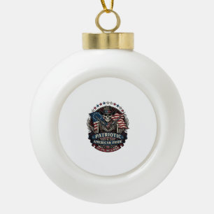 Patriotisches Skelett Cowboy Dunkler Patriot Skele Keramik Kugel-Ornament