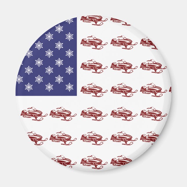 Patriotisches Snowmobiling Magnet (Vorne)