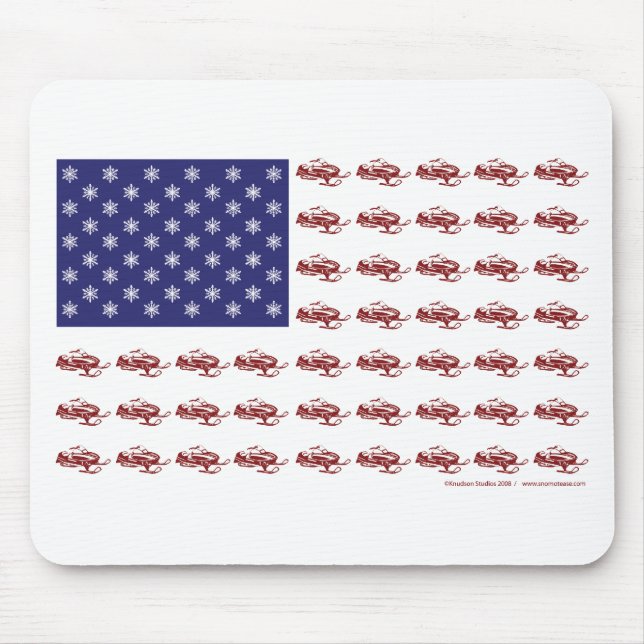 Patriotisches Snowmobiling Mousepad (Vorne)