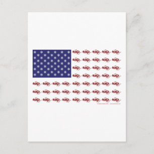 Patriotisches Snowmobiling Postkarte