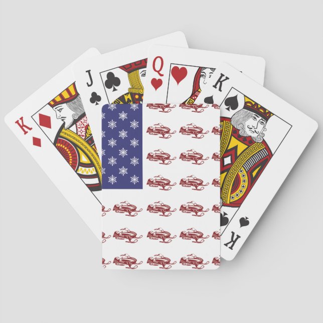 Patriotisches Snowmobiling Spielkarten (Rückseite)