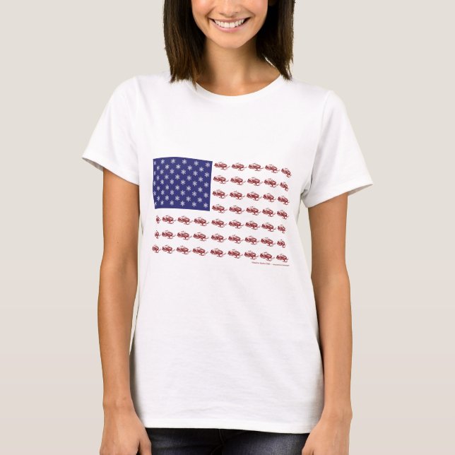 Patriotisches Snowmobiling T-Shirt (Vorderseite)