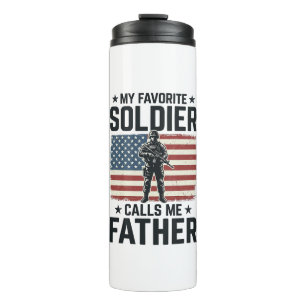 Patriotisches Soldat Vater Vintage Vector Shirt De Thermosbecher