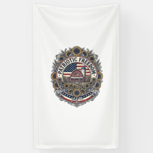 Patriotisches Sonnenblumen-Farm-Vektorgrafik-T-Shi Banner