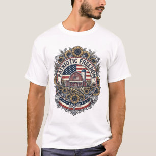 Patriotisches Sonnenblumen-Farm-Vektorgrafik-T-Shi T-Shirt