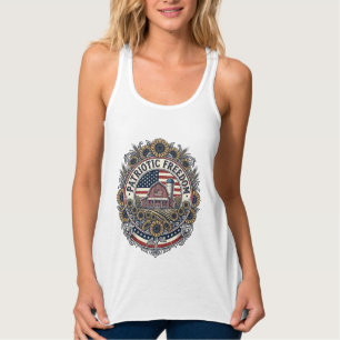 Patriotisches Sonnenblumen-Farm-Vektorgrafik-T-Shi Tank Top