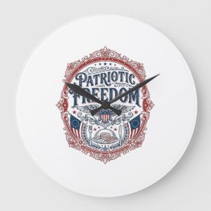 Patriotisches Sonntags-Brunch-Vektorgrafik-T-Shirt Große Wanduhr