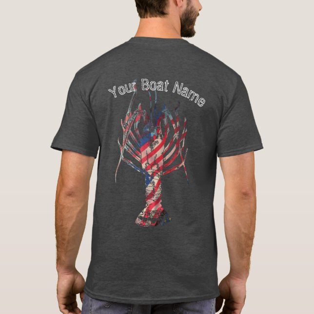 Patriotisches stacheliger Hummer-Gewohnheits-Shirt T-Shirt (Rückseite)
