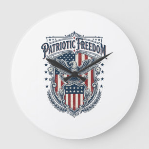 Patriotisches Stadt-Stolz-Serie Vektorgrafik T-Shi Große Wanduhr