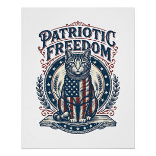 Patriotisches Stallkatze Vektorgrafik T-Shirt_1 Poster
