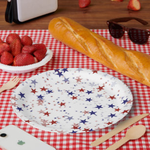 Patriotisches Sterne-Muster USA Unabhängigkeitstag Pappteller