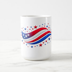 Patriotisches Sternenbanner-Damen-T-Shirt Kaffeetasse
