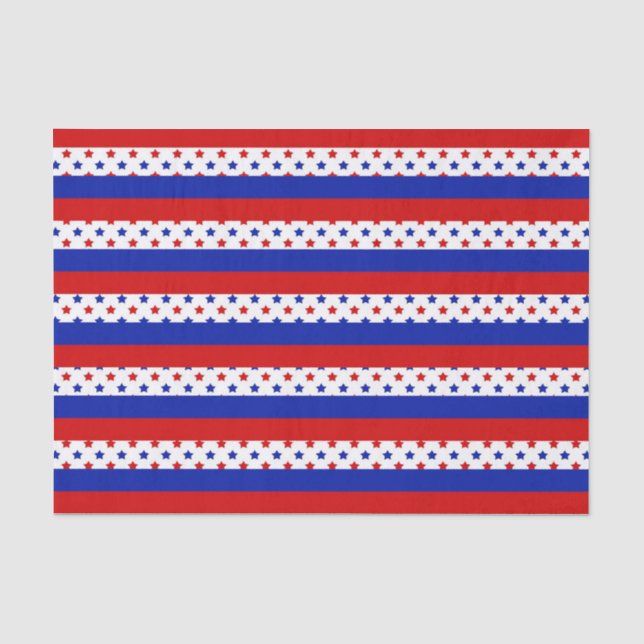 Patriotisches Sternstreifenmuster-Partygewebe Seidenpapier (Vorderseite)