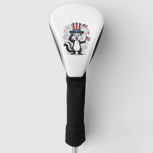 Patriotisches Stinktier Vintage-Feuerwerk Grafik-S Golf Headcover