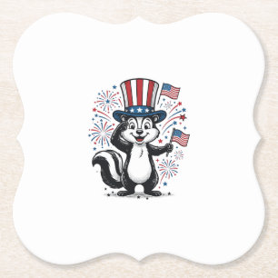 Patriotisches Stinktier Vintage-Feuerwerk Grafik-S Untersetzer