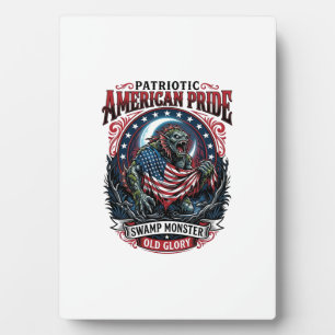 Patriotisches Sumpfmonster Old Glory Horror Monste Fotoplatte
