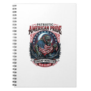 Patriotisches Sumpfmonster Old Glory Horror Monste Notizblock