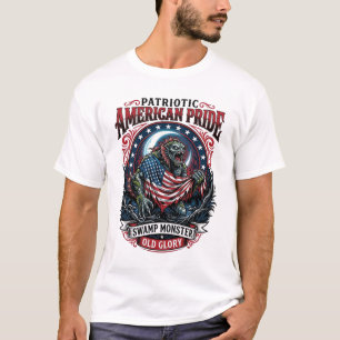 Patriotisches Sumpfmonster Old Glory Horror Monste T-Shirt