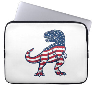 Patriotisches T-Rex Amerikanische Flagge Dinosauri Laptopschutzhülle