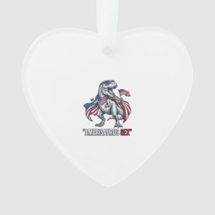 Patriotisches T-Rex Amerisaurus Rex Weißes Shirt D Ornament