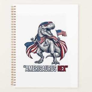 Patriotisches T-Rex Amerisaurus Rex Weißes Shirt D Planer