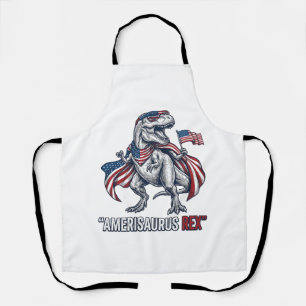 Patriotisches T-Rex Amerisaurus Rex Weißes Shirt D Schürze