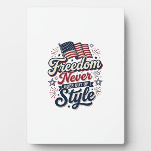 Patriotisches T-Shirt Freiheit verliert nie seinen Fotoplatte