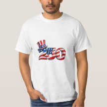 Patriotisches T-Shirt mit Onkel-Sam-Hut