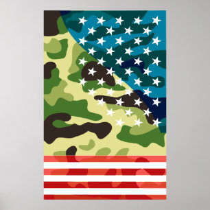 Patriotisches Tarnmuster Poster