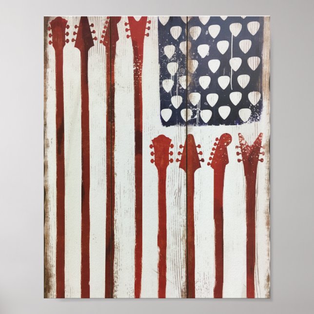 Patriotisches Thema der amerikanischen Flagge mit  Poster (Vorne)