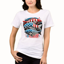 Patriotisches Trio von Fisch - Rot, Weiß und Blau 