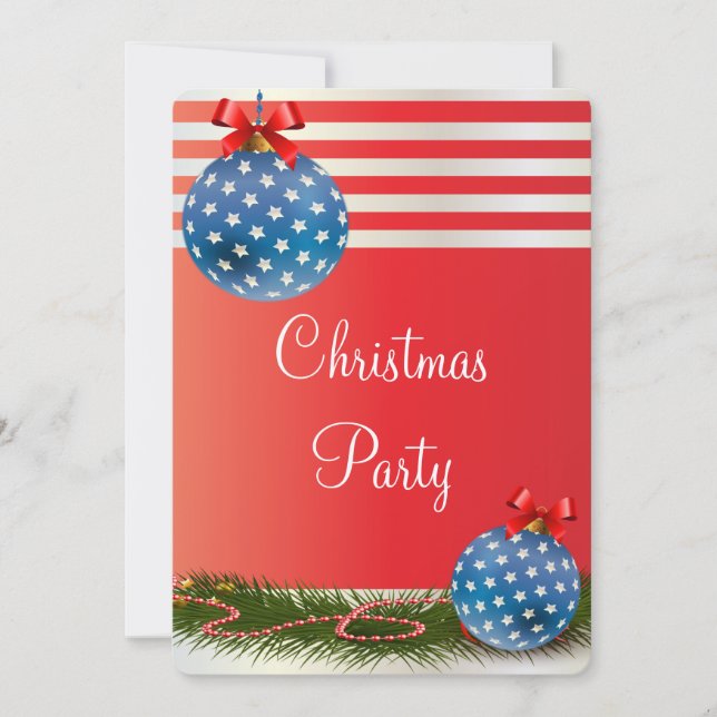 Patriotisches US Flagge-WeihnachtsLuxusParty Einladung (Vorderseite)