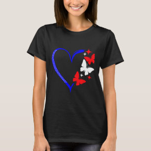 Patriotisches Usa 4. Juli Herz Mit Rot Weiß Aber T-Shirt