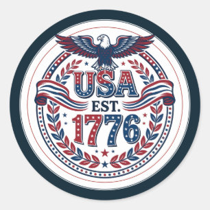 Patriotisches USA-Adler-Emblem Runder Aufkleber