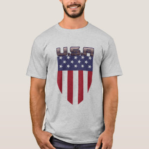 Patriotisches USA-Amerikanisches Flaggen-Schild T-Shirt