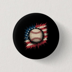 Patriotisches USA-Baseball Amerikanische Flagge Vi Button