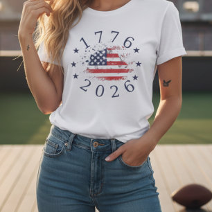 Patriotisches USA-Flagge 1776-2026 Amerika 250. T-Shirt