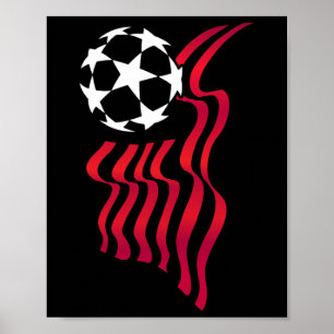 Patriotisches USA-Flagge Fußball Fan Für Frauen Ki Poster