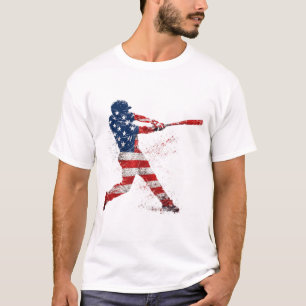 Patriotisches USA-Flaggen-Baseball-Schlagmann-Spla T-Shirt