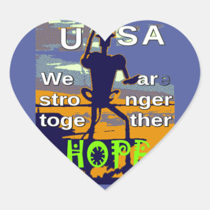 Patriotisches USA Hoffnungsgrafik Herz-Aufkleber