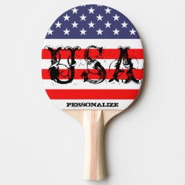 Patriotisches USA-Klingeln pong Paddel mit Tischtennis Schläger