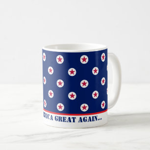 Patriotisches USA-Rot-Weiß-Blau-Sterne-SLOGAN Kaffeetasse
