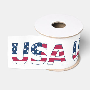 Patriotisches USA über amerikanischen Flaggenstrei Ripsband