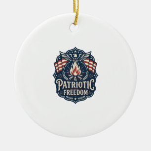 Patriotisches Vektorgrafik-T-Shirt zur Bonfire Nig Keramik Ornament