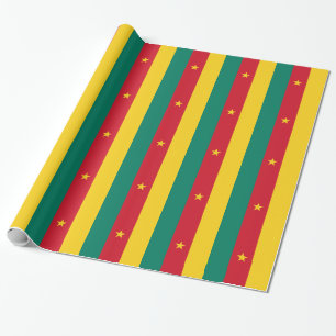 Patriotisches Verpackungspapier mit Flagge Kamerun Geschenkpapier