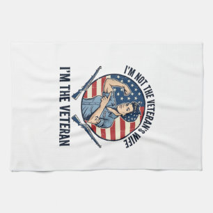 Patriotisches Vintage-Shirt mit Gravur für Frauen  Geschirrtuch